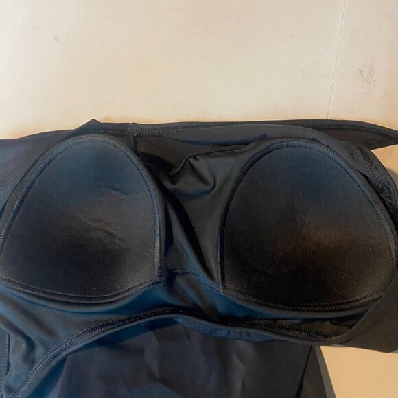 Lands End Women 16 One Piece Swimsuit Slimming Black Stretch Swim Beach Pool - Picture 5 of 9